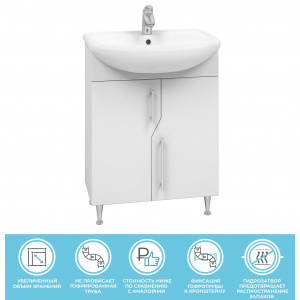 Тумба под раковину Turin 550-2-0 с умывальником