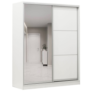 Шкаф-купе 2-х дверный 1755х590 ВАРИАНТ 4 Белый жемчуг