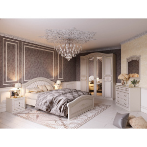 Спальный гарнитур Николь МГ Ясень жемчужный/Ваниль