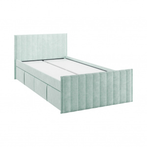 Кровать с ящиками Твикс 90х200 мята (велюр)