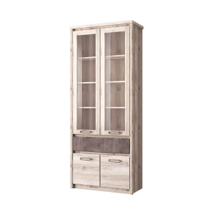 Шкаф с витриной 2V2D1S JAZZ Каштан найроби/Оникс