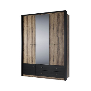 Шкаф 3DG2S Z JAGGER Дуб монастырский /Черный