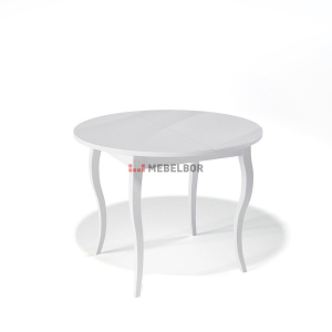 Стол обеденный Kenner 1000 C белый/стекло белое глянец