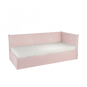 Кровать с подъемным механизмом Бест (Тахта) 90х200 нежно-розовый (велюр)