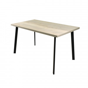 Стол обеденный ПГ-43 черный муар/Дуб галифакс белый