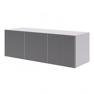 Антресоль трехдверная Зефир 119.01 белое дерево/серый (эмаль)