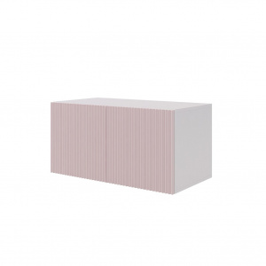 Антресоль двухдверная Зефир 118.01 белое дерево/пудра розовая (эмаль)