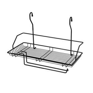 Полка с держателем под бумажные полотенца черная