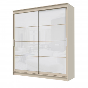 Шкаф-купе ГРАНД 1 2,0 Сатин/Лакобель белый