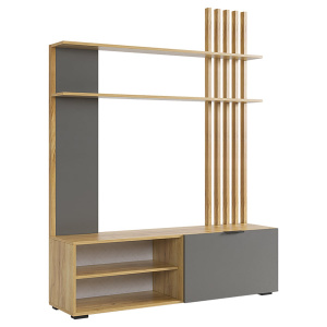 Стенка Бери дуб крафт золотой/графит