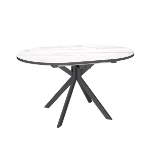 Стол обеденный Kenner DO1200 черный/керамика мрамор белый
