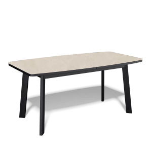 Стол обеденный Kenner AK1400 черный/керамика OKARA LIGHT YELLOW