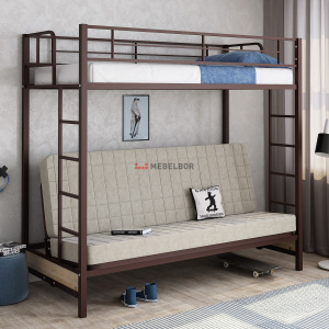 Двухъярусная кровать с диваном металлокаркас Мадлен