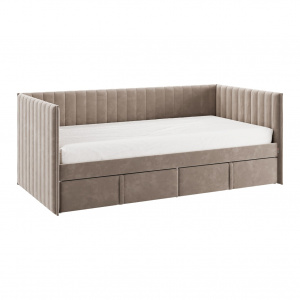 Кровать с ящиками Твикс (Софа) 90х200 латте (велюр)