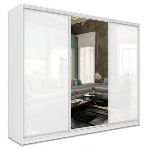 Шкаф-купе Старт 3-дверный с зеркалом и 2 МДФ 2700 (высота 2200, глубина 600)