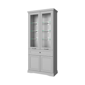 Шкаф с витриной VALENCIA 2V2D1S Н Серый