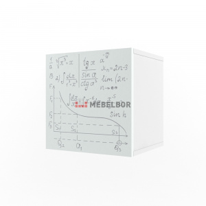 Полка Куб с фасадом НьюТон Грэй Белый Лофт/Формулы