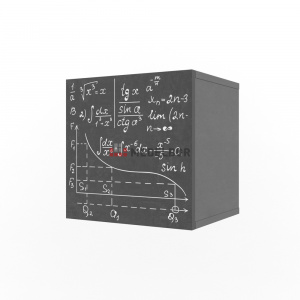 Полка Куб с фасадом НьюТон Грэй Тем Серый Лофт/ Формулы