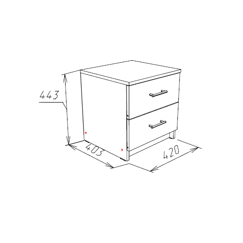 Комод с 2-мя ящиками НК ФТ-420 Венге