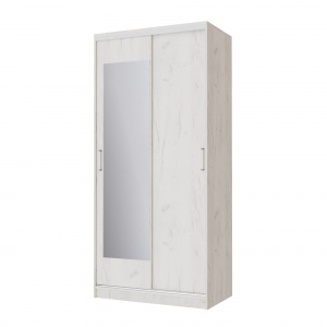 Шкаф-купе Неаполь 1,0 с зеркалом Дуб крафт белый