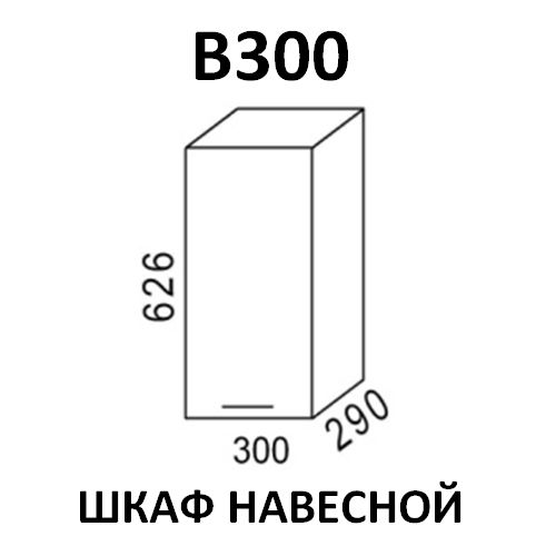 Модуль Шкаф навесной В300 Эра Зебрано