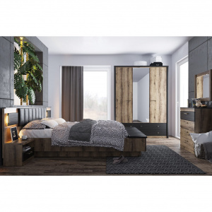 Спальный гарнитур JAGGER Дуб монастырский/Черный