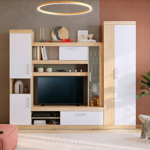 Гостиная Макси К1 дуб сонома/белое дерево