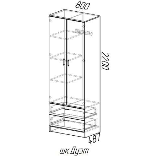 Шкаф Дуэт Ясень шимо