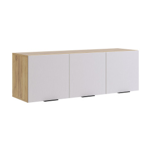 Антресоль трехдверная Бери дуб крафт золотой/белое дерево