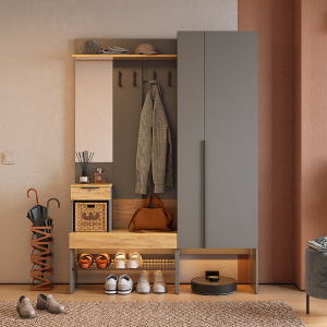 Прихожая Баско К2 графит/дуб крафт золотой