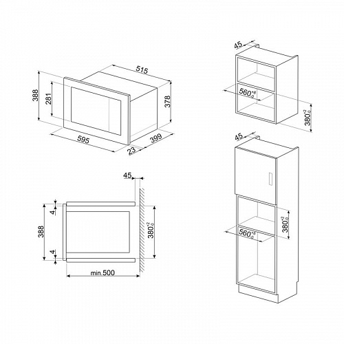 Встраиваемая микроволновая печь SMEG FMI025B3