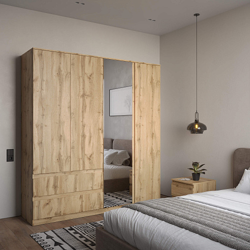 Шкаф НК STERN ШКЯ-4 с зеркалом Дуб вотан