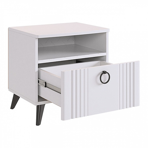 Спальный гарнитур Ева К1 белое дерево/белый матовый/крем (велюр)