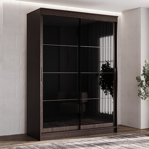 Шкаф-купе ГРАНД 1 1,6 Венге/Лакобель черный