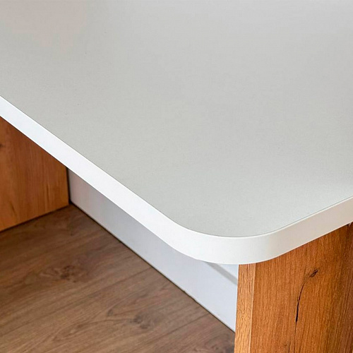 Стол компьютерный Лайт-2 1200 угловой дуб крафт золотой/белый