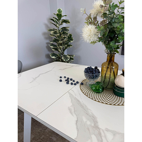 Стол обеденный Kenner AK1200 белый/керамика GLORIA WHITE