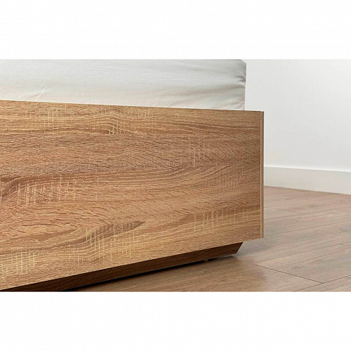 Кровать с подъемным механизмом Юлия 160х200 дуб сонома/белый(плюш)