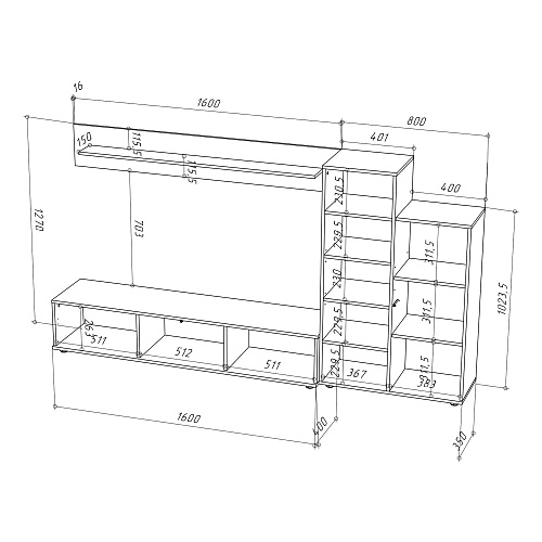 Гостиная НК AMAZON Графит/Дуб Вотан