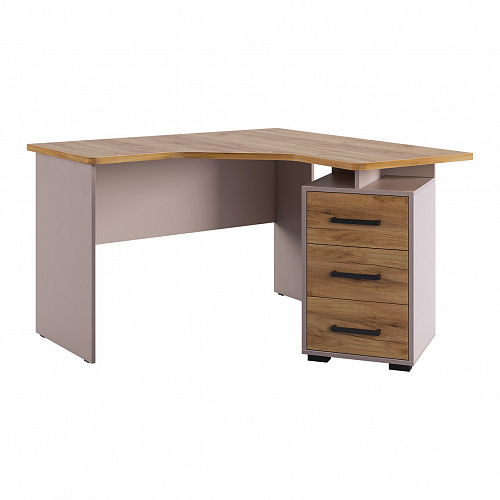 Стол компьютерный Лайт-2 1200 угловой кашемир/дуб крафт золотой