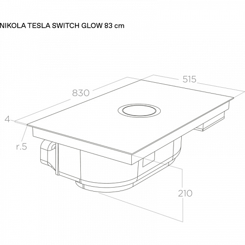 Варочная панель с вытяжкой ELICA NIKOLATESLA SWITCH GLOW EVO BL/A/83-PRF0196335
