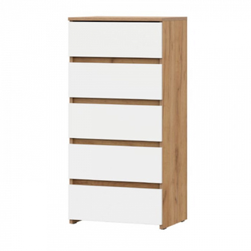 Комод Некст 1 (5 ящиков) Дуб Золотой/Белый