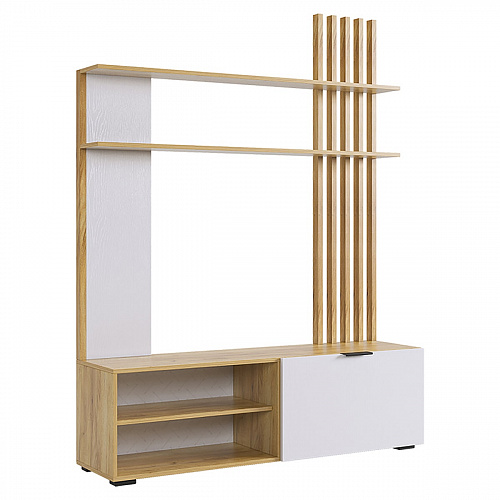 Гостиная Бери К1 дуб крафт золотой/белое дерево