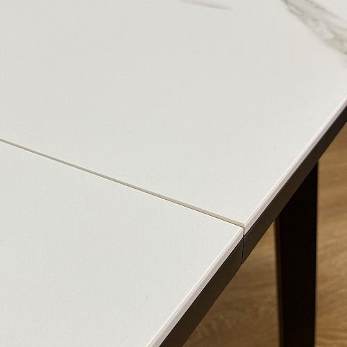 Стол обеденный Kenner AK1200 черный/керамика GLORIA WHITE