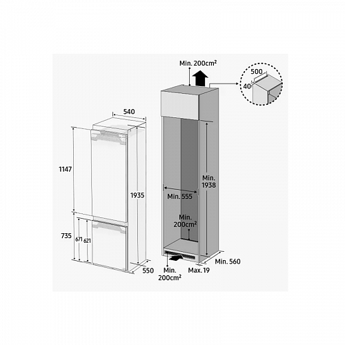Встраиваемый холодильник Samsung Samsung Electronics BRB30603EWW Встраиваемый холодильник Samsung Samsung Electronics BRB30603EWW