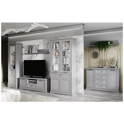 Шкаф с витриной VALENCIA 1V1D1S Серый