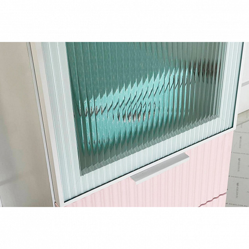 Шкаф однодверный Зефир 107.03 белое дерево/пудра розовая (эмаль)