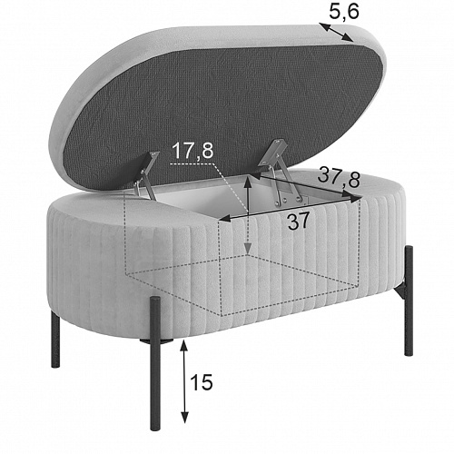 Пуф Винни галька (велюр)