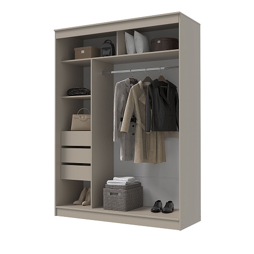 Шкаф-купе ГРАНД 1 1,6 Сатин/Лакобель черный