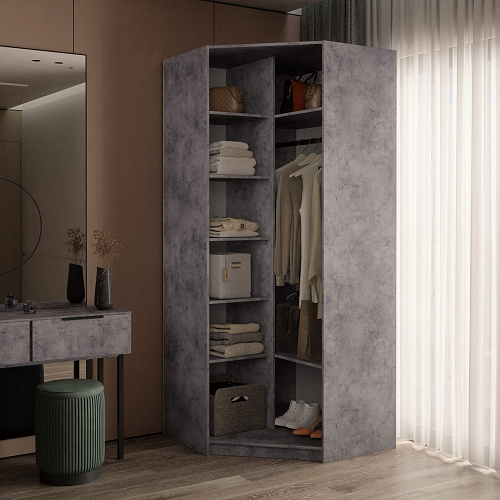 Шкаф угловой Локер Бетон