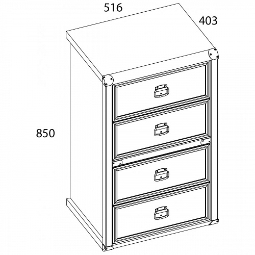 Комод 4S/50 MAGELLAN Сосна винтаж